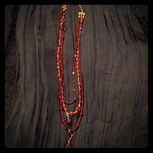 ❣️Red glass beaded necklace ❣️